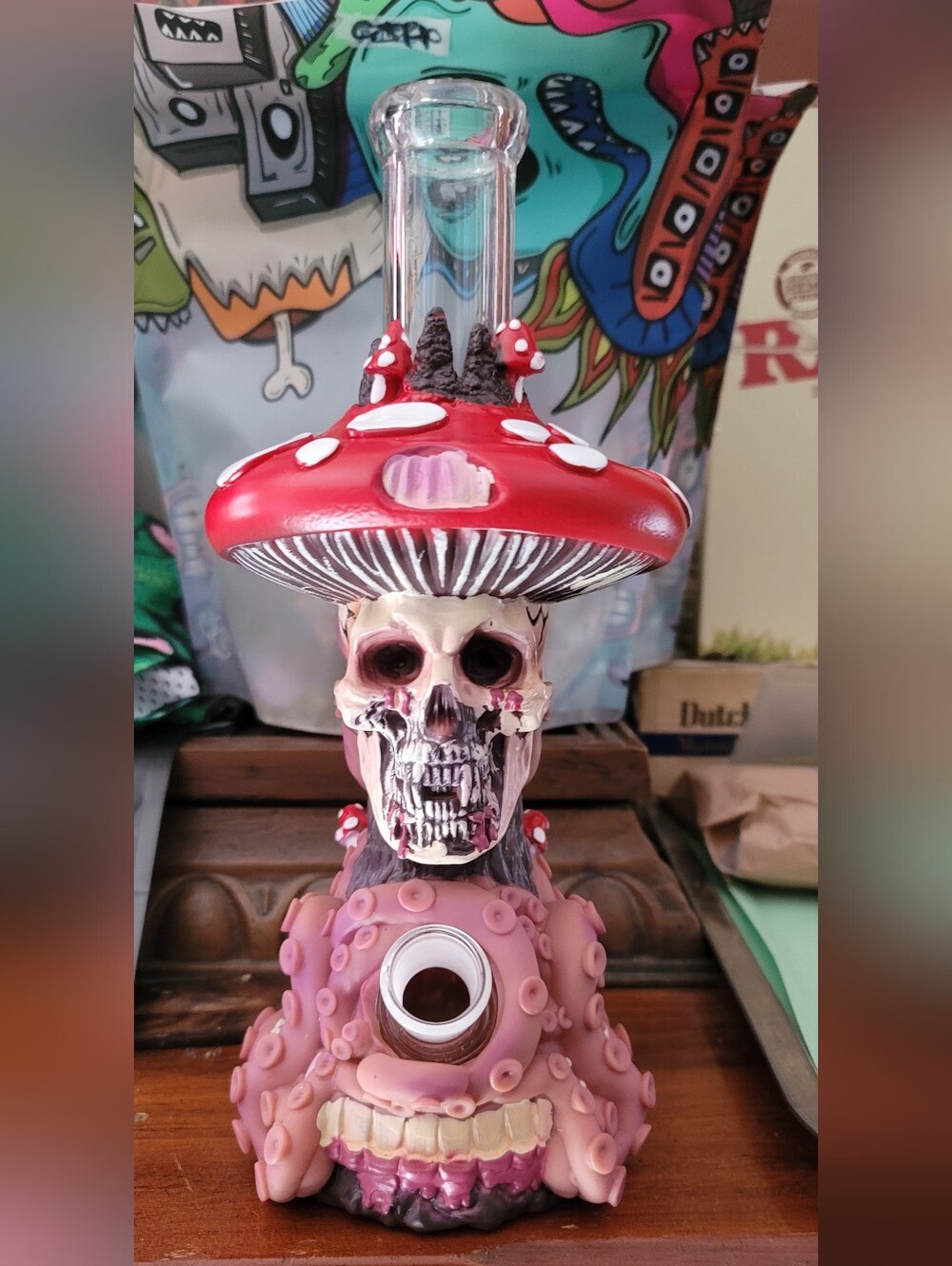 11" Mushroom Sull With Tentacles GLASS PIECE